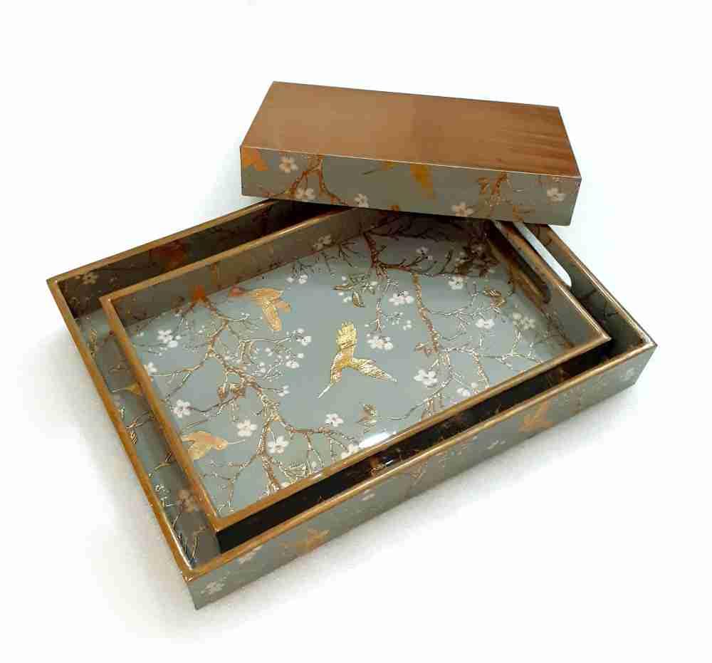 Trayfi Mdf Wooden Tray, Collectible Trays, Hand Crafted Serving Trays For Breakfast, Rectangular Dining Table Trays For Any Occa